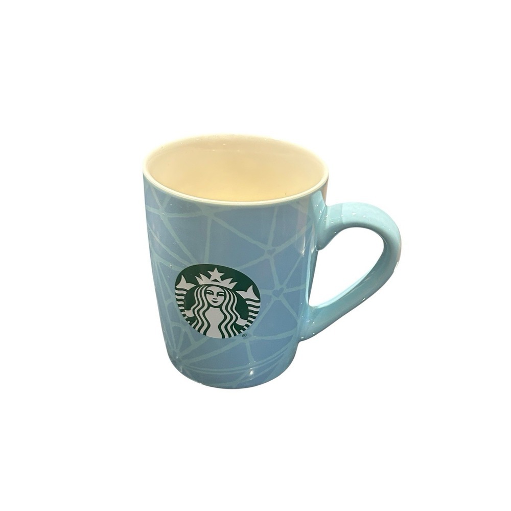 STARBUCKS Blue to Teal Green Ombre 10oz Coffee Mug 2021 Blue Geometric Design - Picture 4 of 6